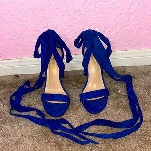 Blue high heels